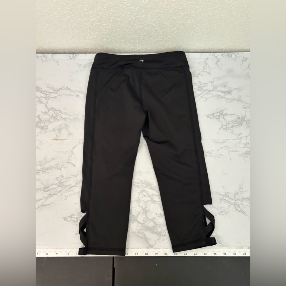 Ideology Active Pants Women M Stretch Cute Leggings Black Pull Up Cropped - Picture 3 of 4
